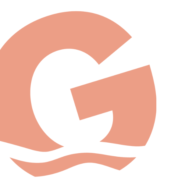 Das Logo vom Goldbekhaus, ein G in rostroter Farbe