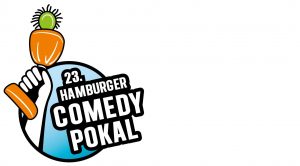 Comedy Pokal Logo in hellblau und orange